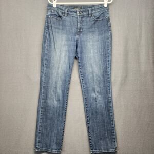 Talbots Jeans Women 8P Blue Curvy Straight Flawless Five Pocket Classic Casual